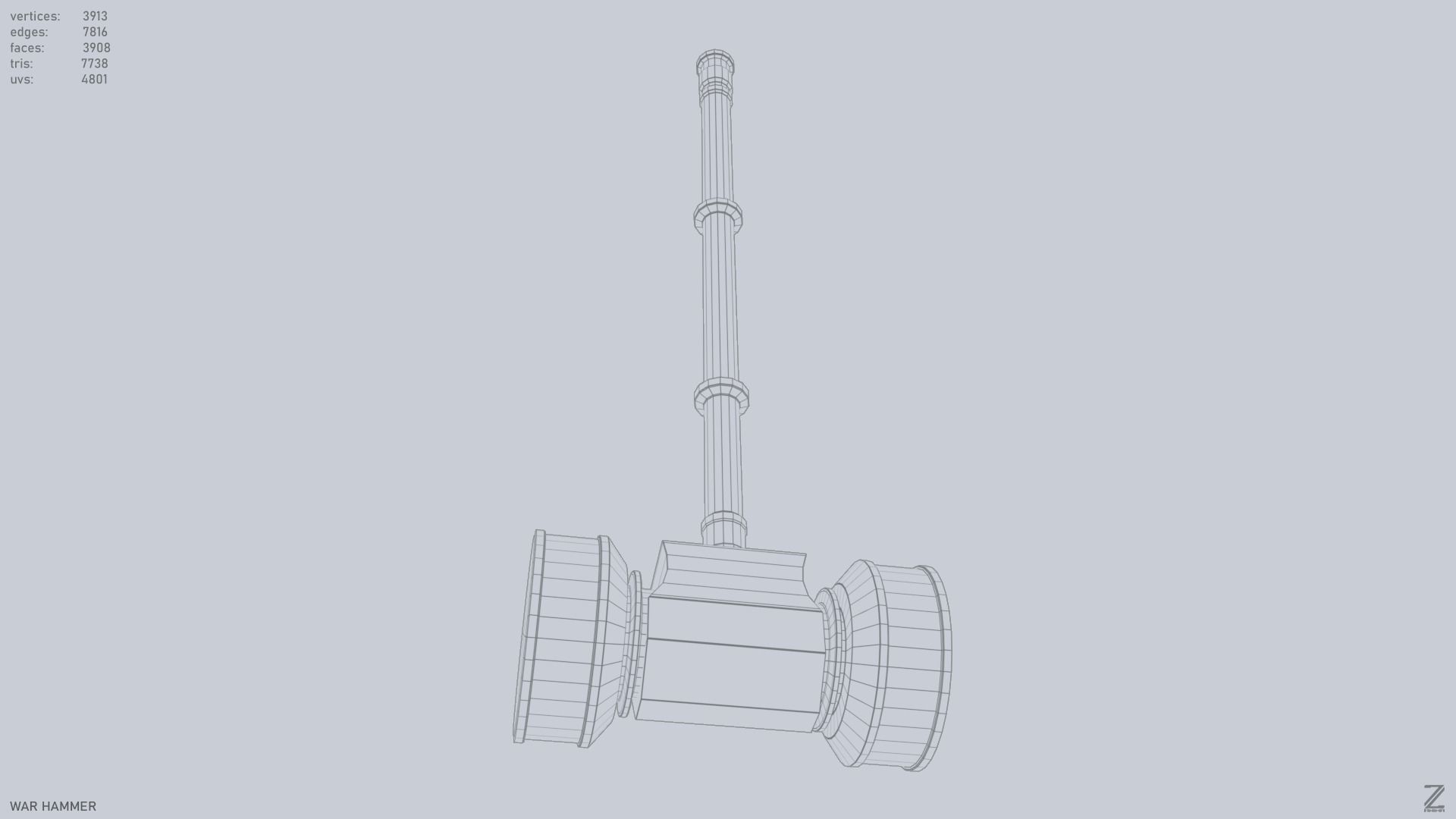 War Hammer Low-poly 3D model_14