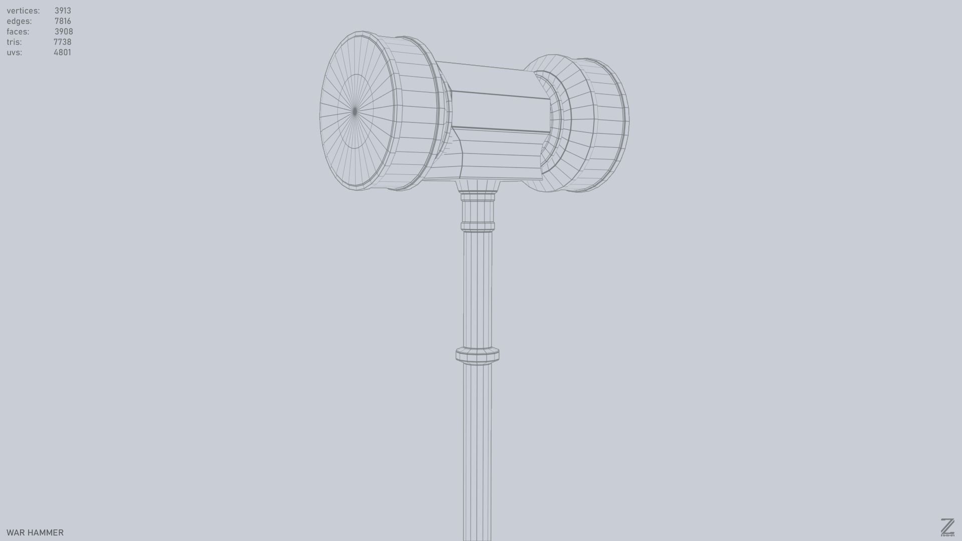 War Hammer Low-poly 3D model_12