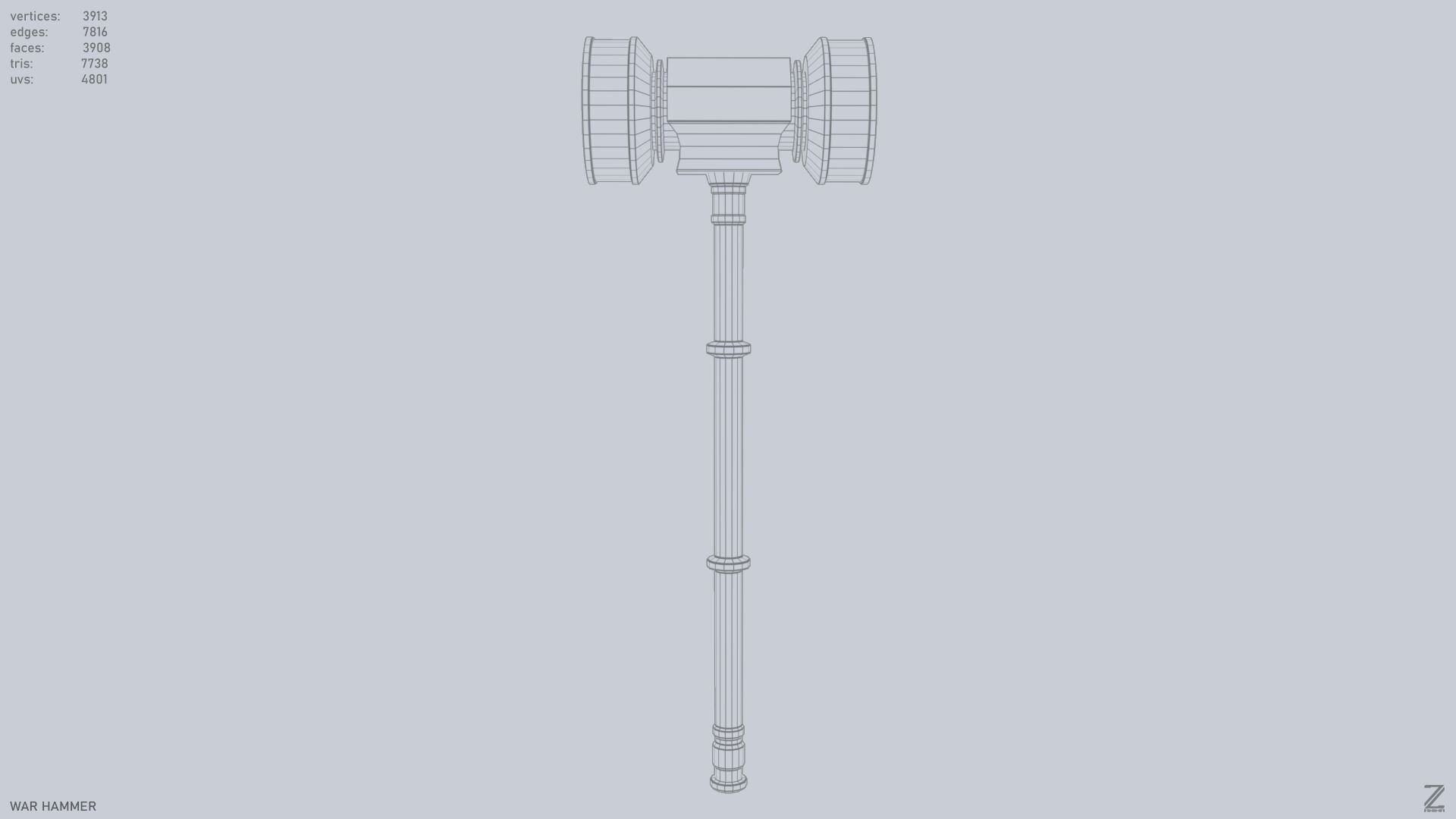 War Hammer Low-poly 3D model_8