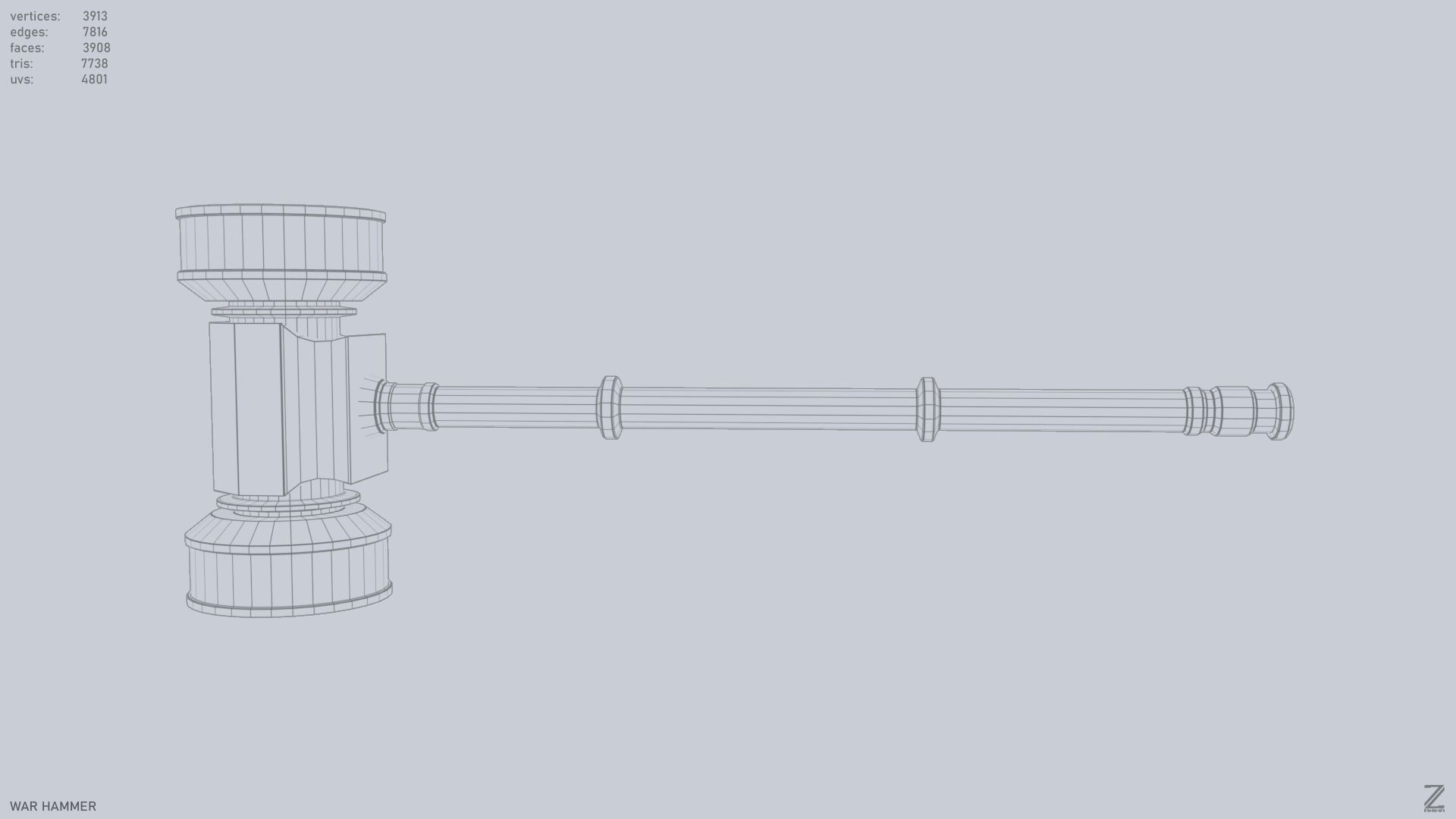 War Hammer Low-poly 3D model_11