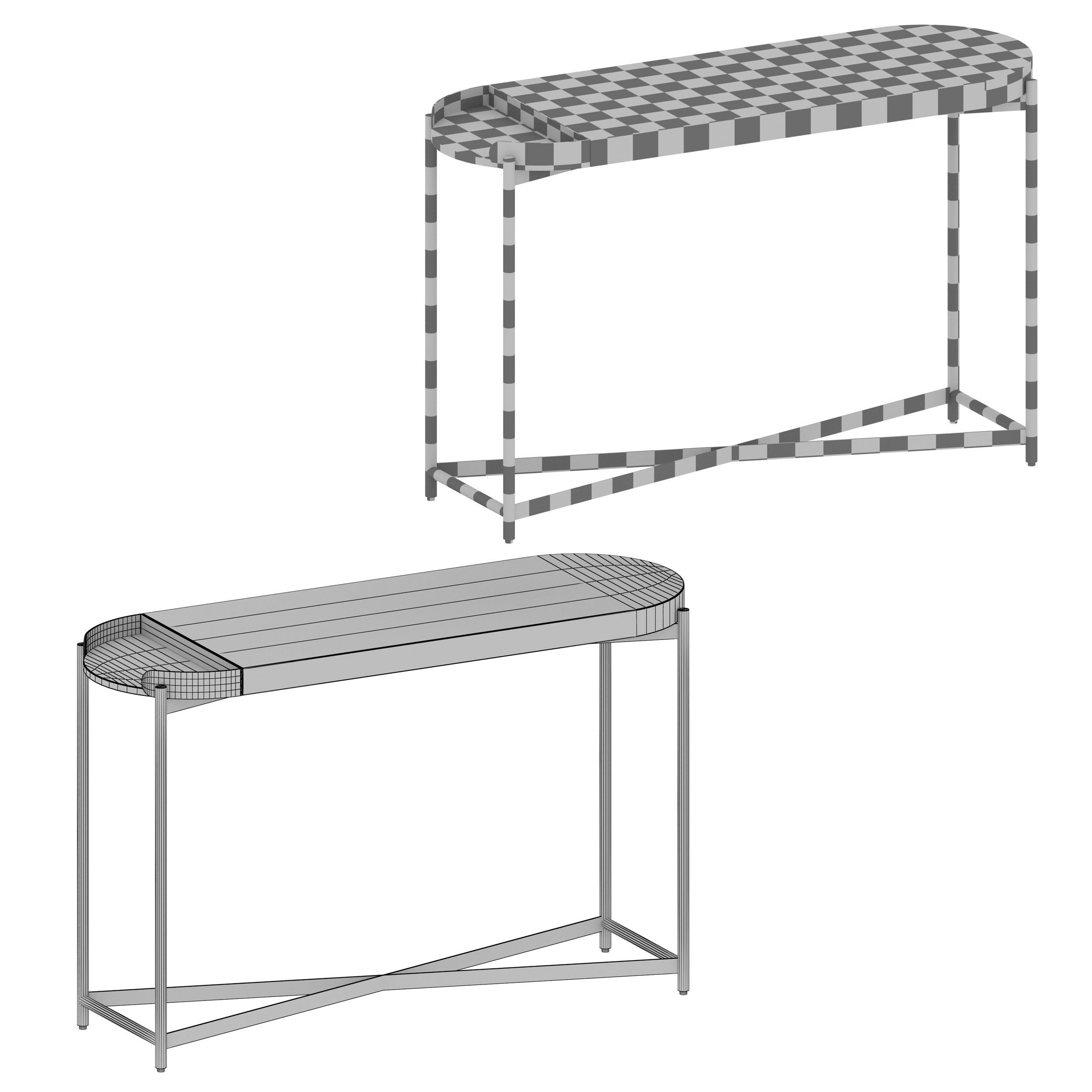 Laurie Grey Console Table Crate and Barrel 3D model_10