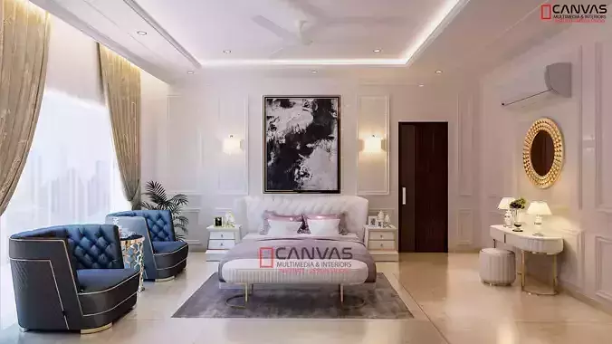 Luxury Bedroom Interior Photorealistic scene in 3Ds max Vray 5