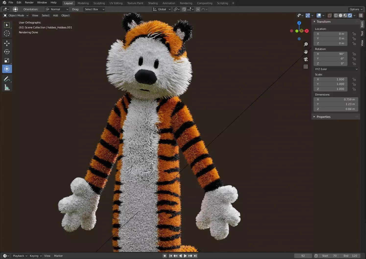 Character Tiger 3D Low-poly 3D model_0
