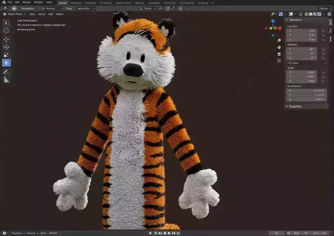 Character Tiger 3D  Low-poly 3D model