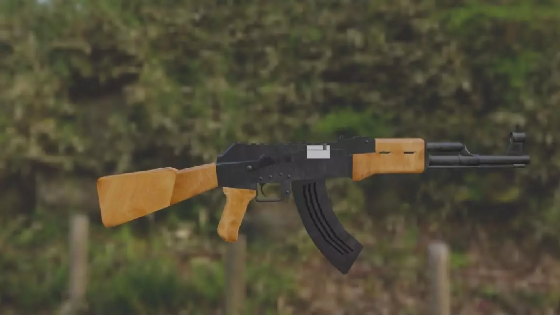 Low-Poly PBR AK47 rifle Low-poly 3D model