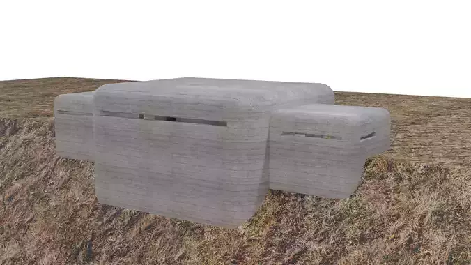 Bunker WW2 Low-poly 3D model