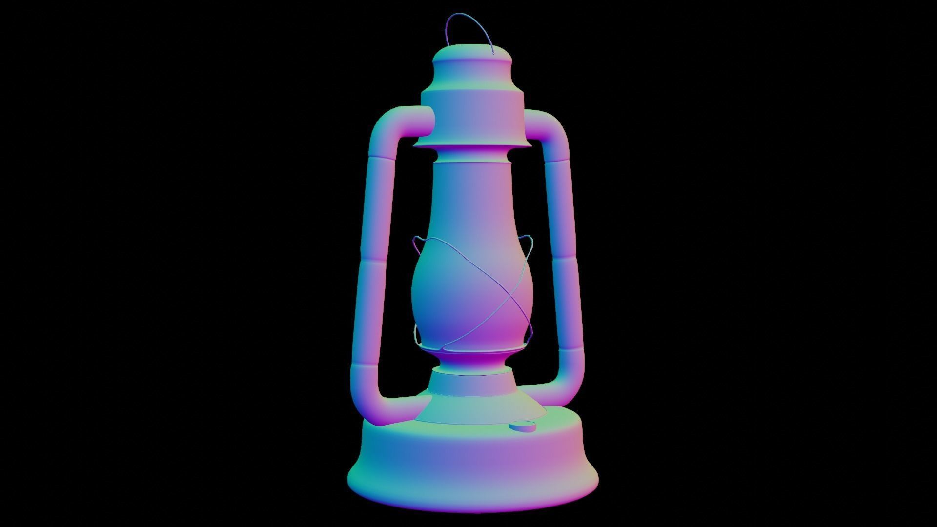 Antique Copper Lantern 3D model_6