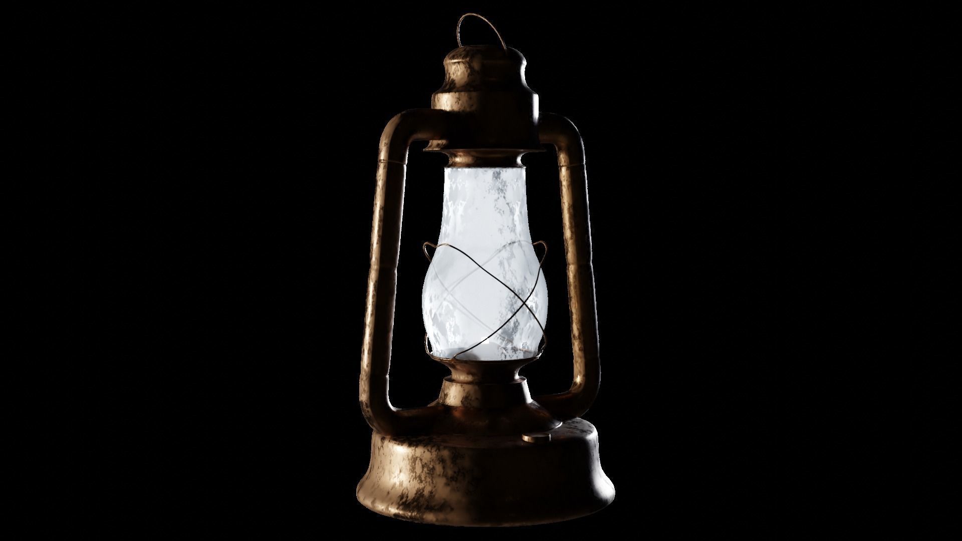Antique Copper Lantern 3D model_2
