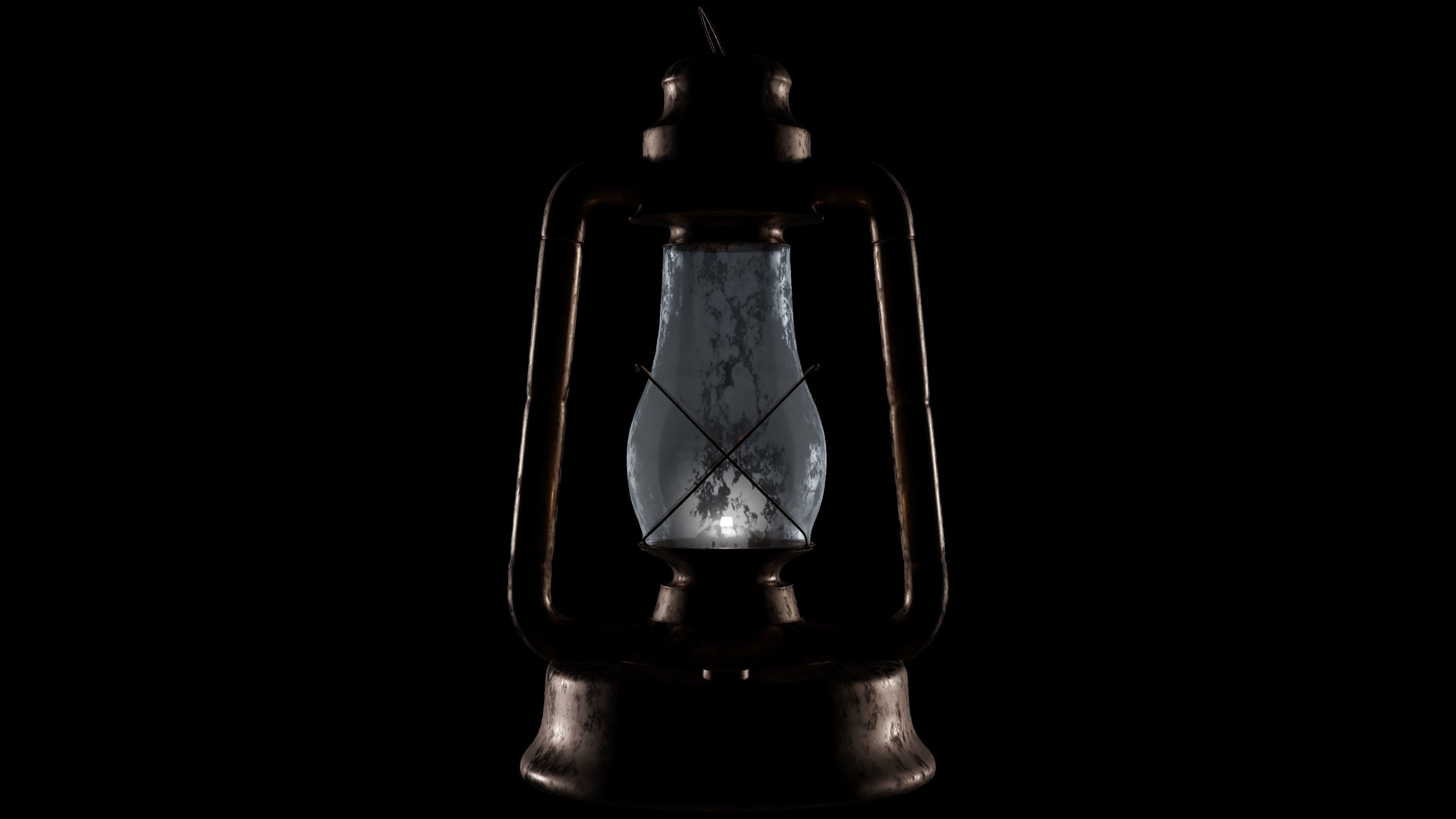 Antique Copper Lantern 3D model_4