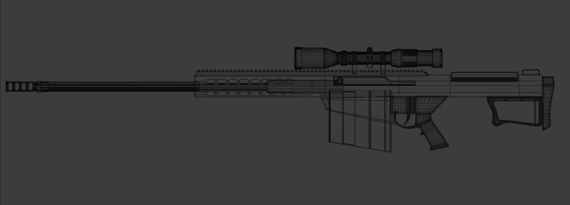Barrett sniper rifle Free 3D model_3