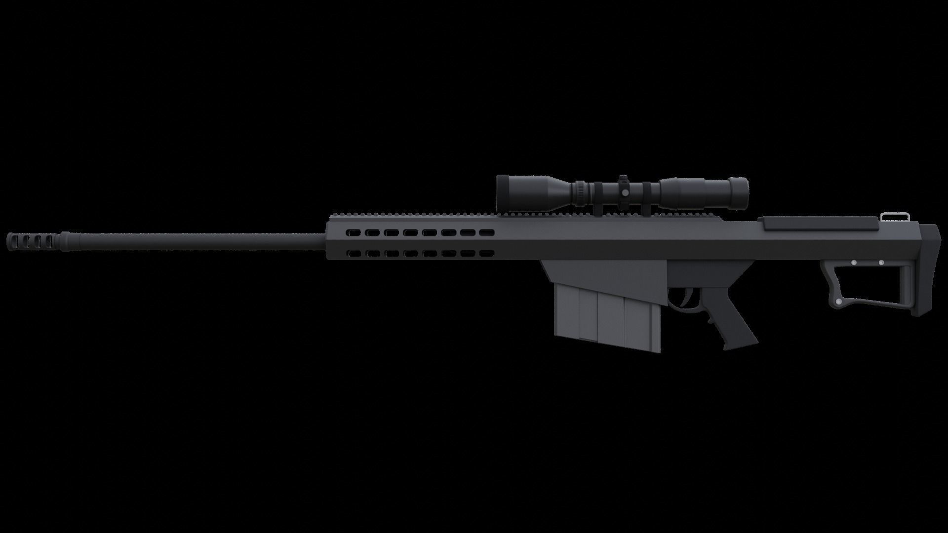 Barrett sniper rifle Free 3D model_1
