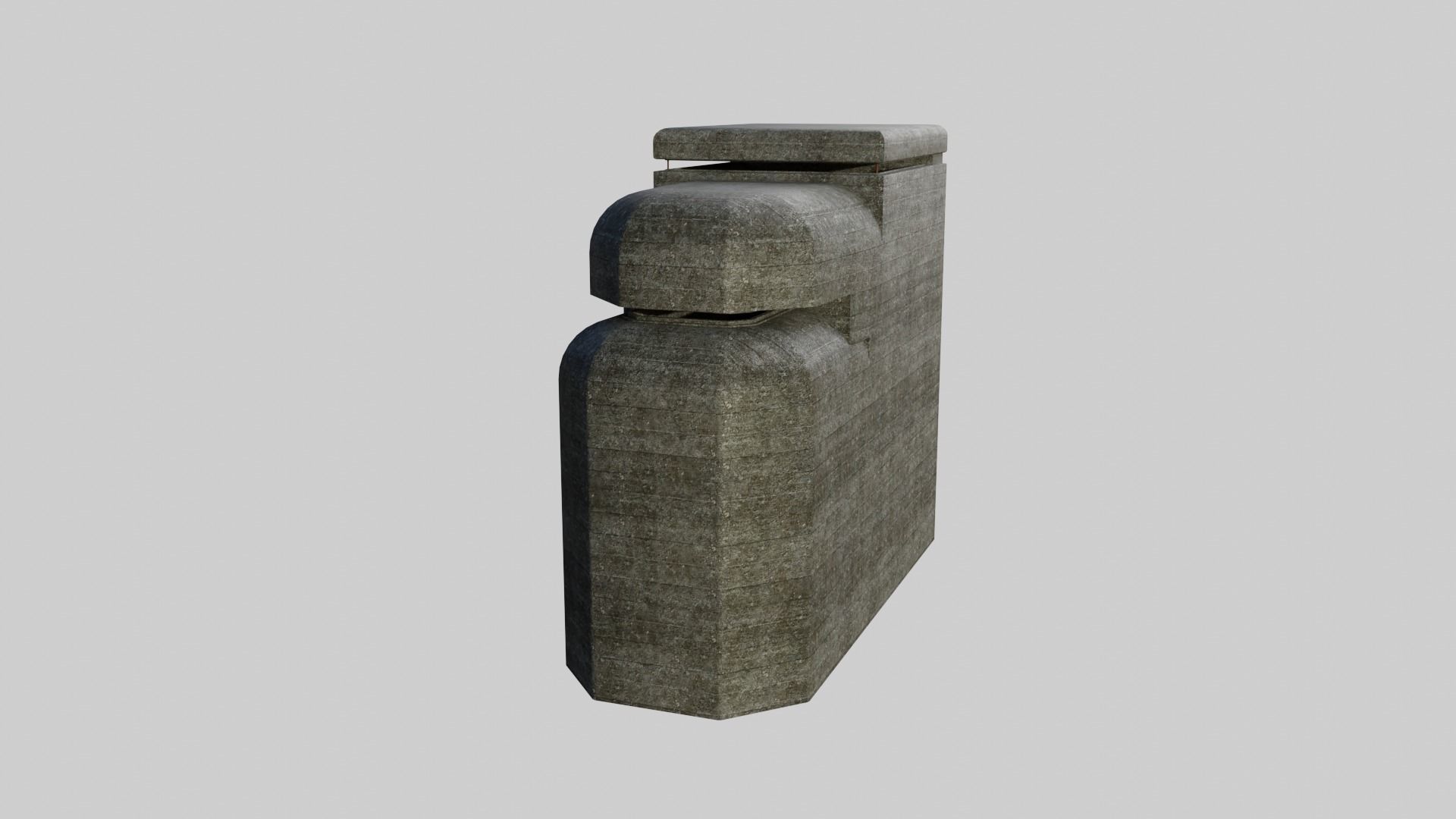Bunker WW2 Low-poly 3D model_4