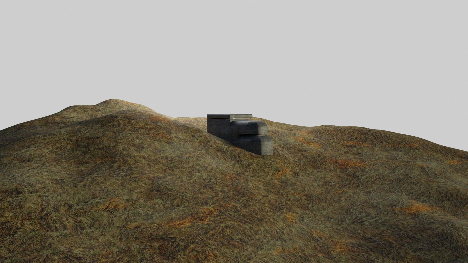 Bunker WW2 Low-poly 3D model_3
