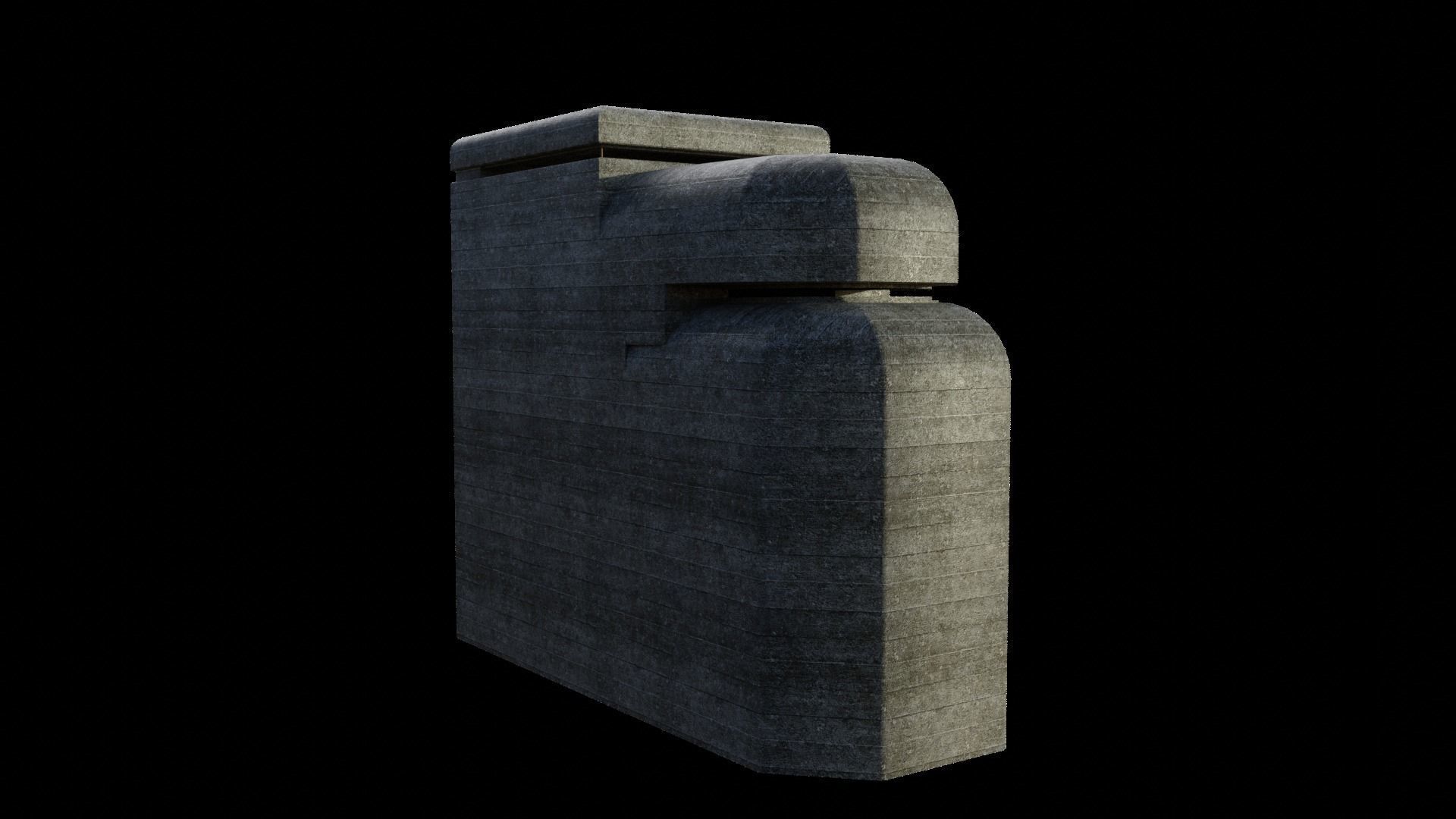 Bunker WW2 Low-poly 3D model_11