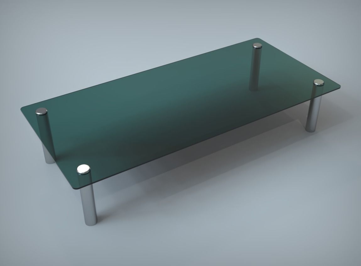 Glass Coffee Table 3D Model Low-poly 3D model_4