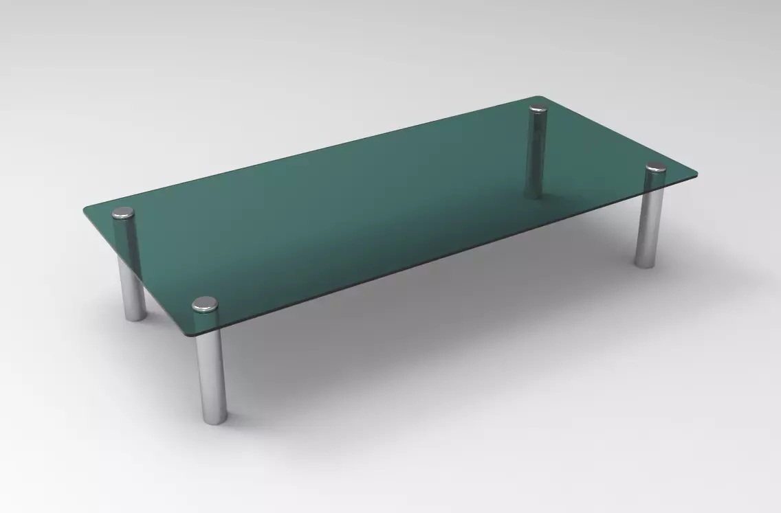 Glass Coffee Table 3D Model Low-poly 3D model_0