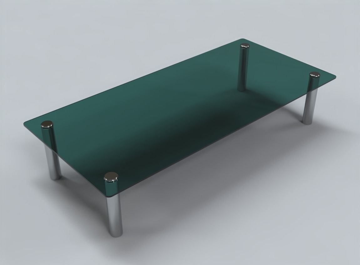 Glass Coffee Table 3D Model Low-poly 3D model_2