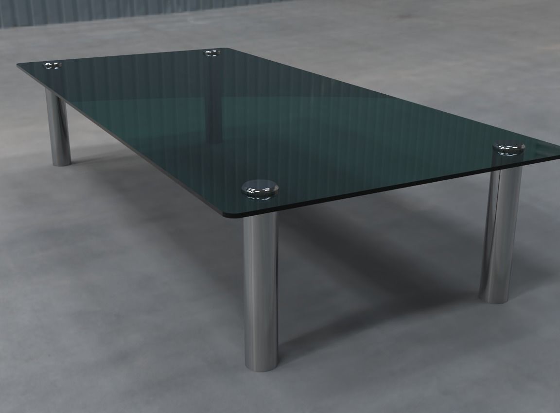 Glass Coffee Table 3D Model Low-poly 3D model_1