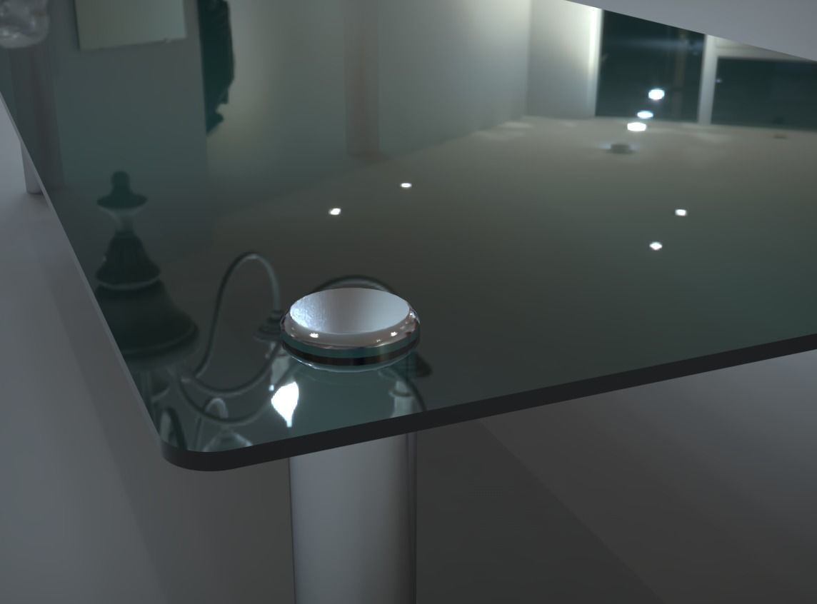 Glass Coffee Table 3D Model Low-poly 3D model_3