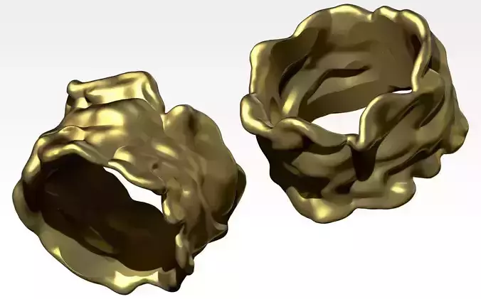 Modern Fashion CRUMPLED Woman Man Ring