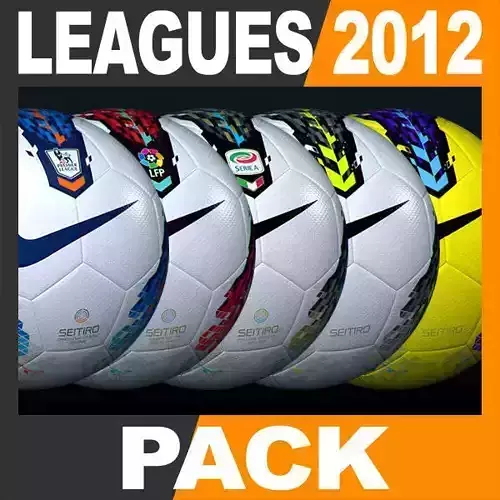 2011 2012 Nike T90 Seitiro Leagues Match Balls Pack 3D model