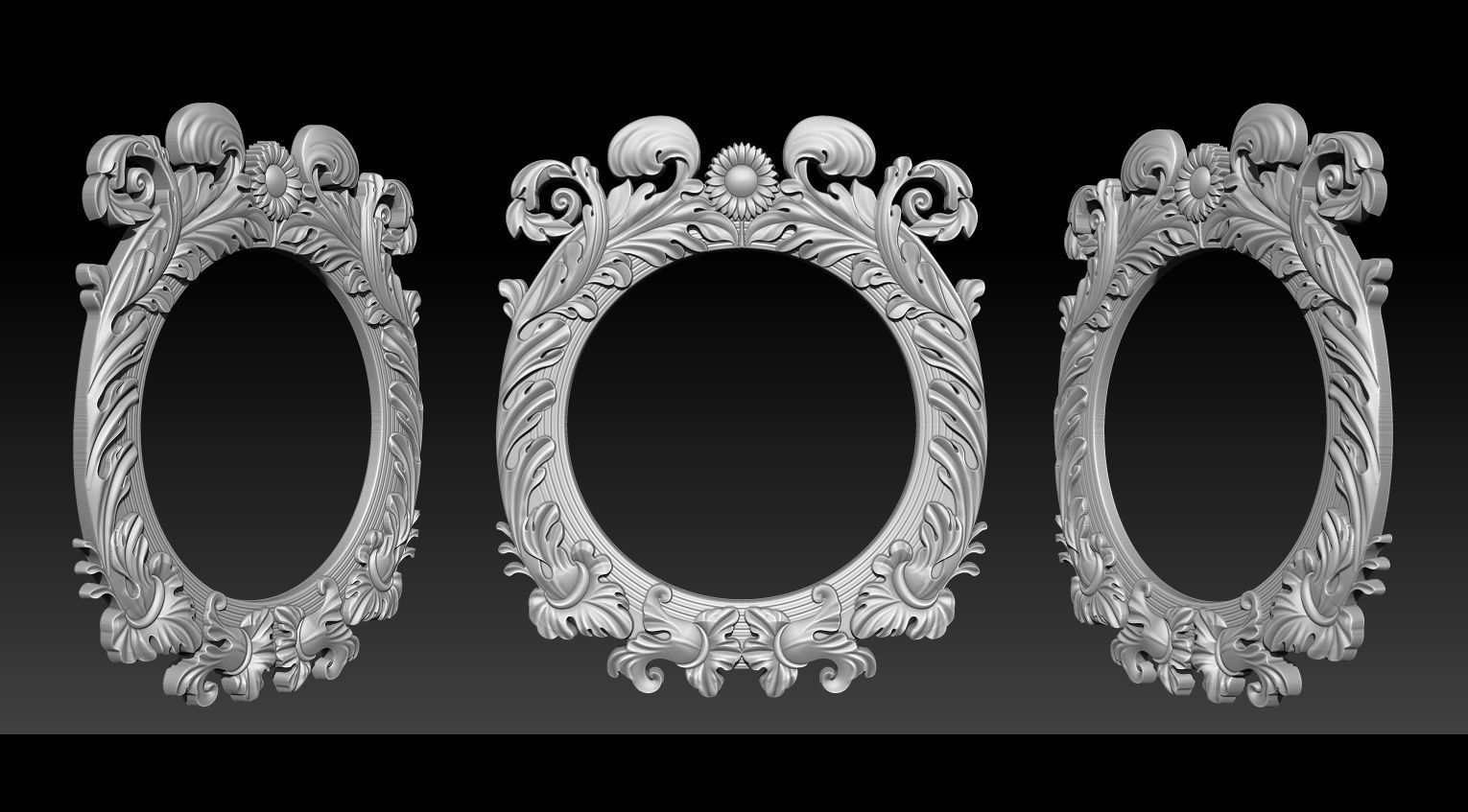 3D Frame - Wood Carving STL Model for CNC Router 3D print model_2