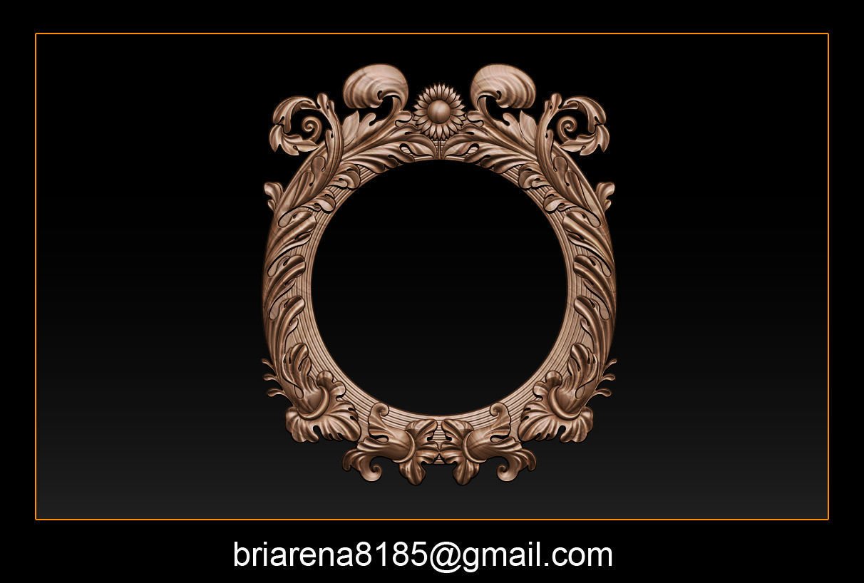 3D Frame - Wood Carving STL Model for CNC Router 3D print model_4