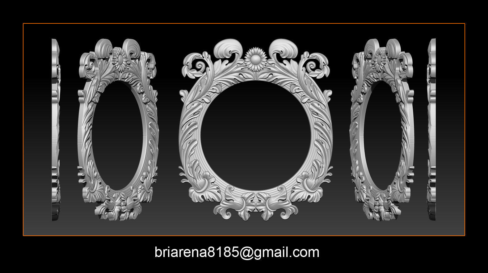 3D Frame - Wood Carving STL Model for CNC Router 3D print model_1