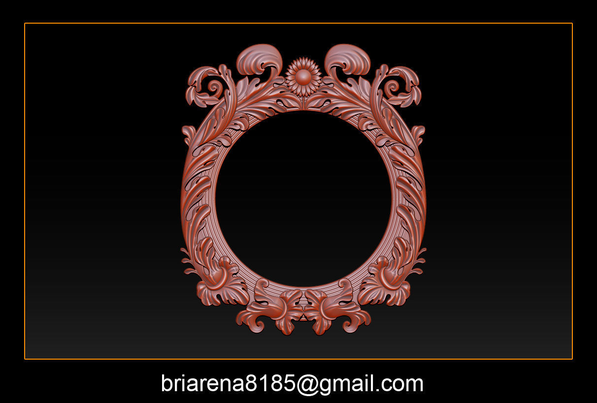 3D Frame - Wood Carving STL Model for CNC Router 3D print model_7