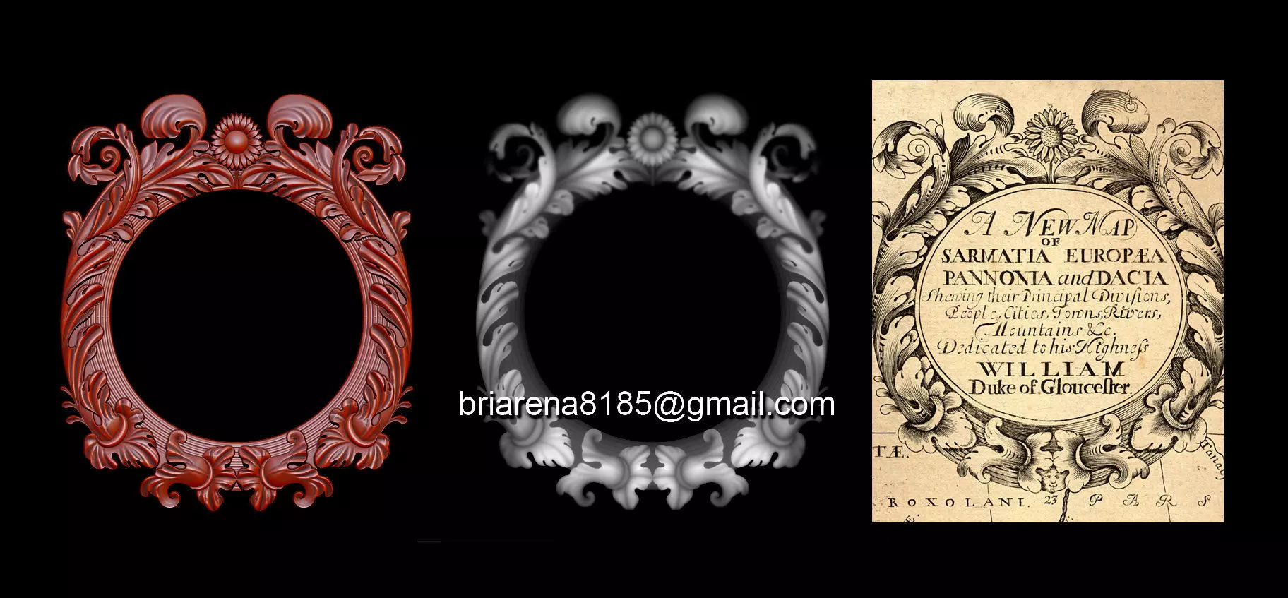 3D Frame - Wood Carving STL Model for CNC Router 3D print model_0