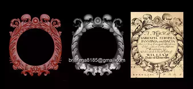 3D Frame - Wood Carving STL Model for CNC Router 3D print model