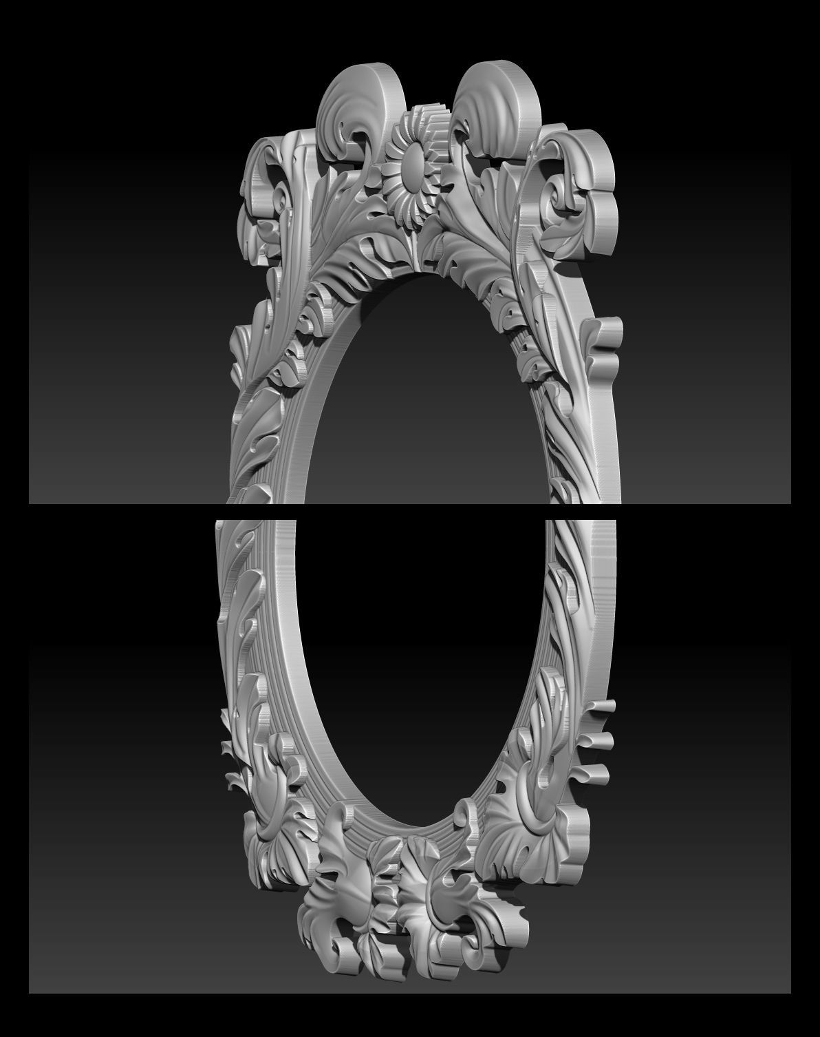 3D Frame - Wood Carving STL Model for CNC Router 3D print model_17