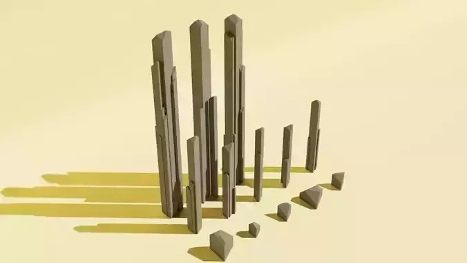Long crystals low-poly pack 