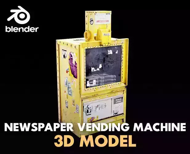 newspaper vending machine Low-poly 3D model