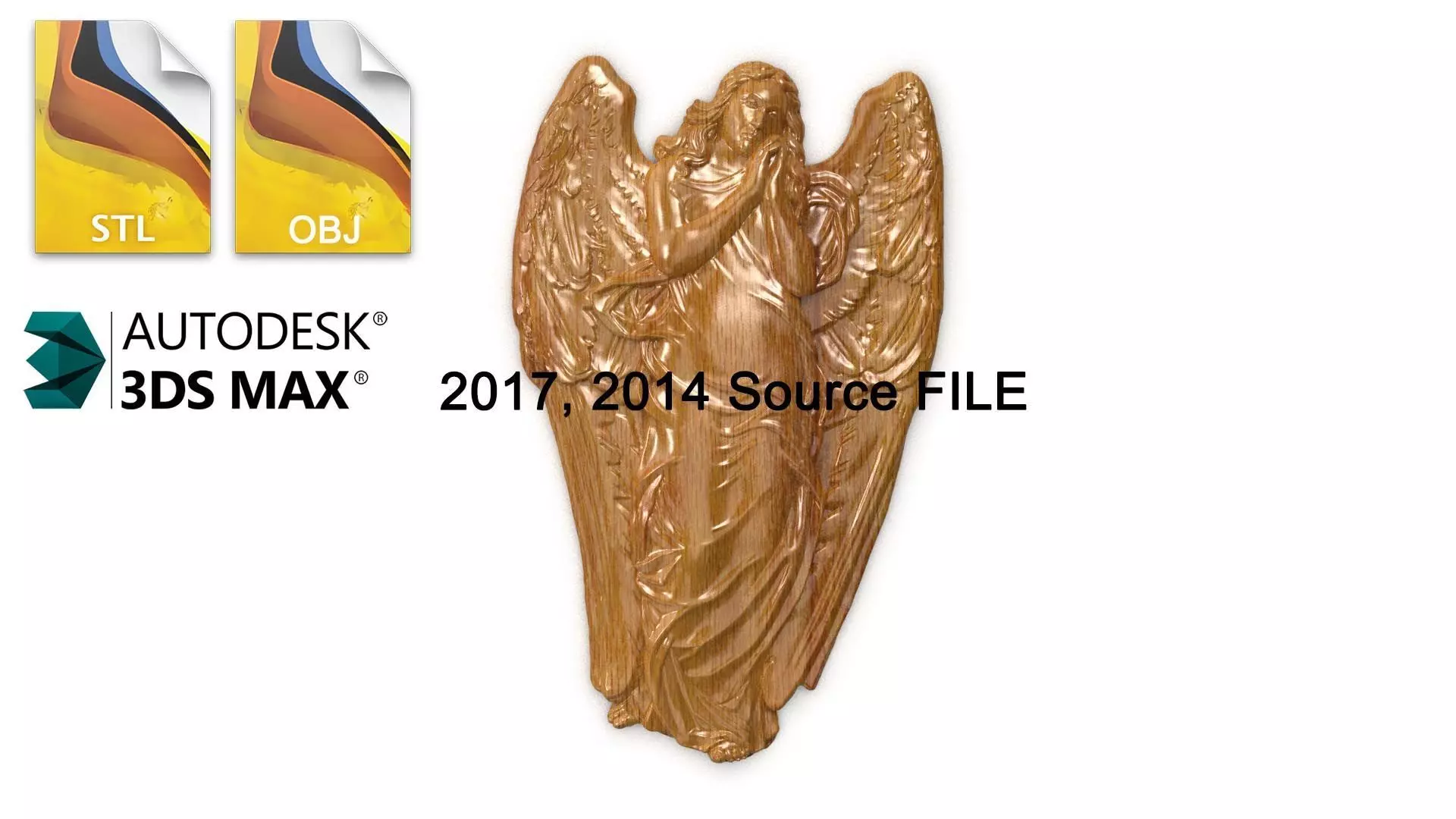 Angel wings front overlay 3dprint 3D model 3D model