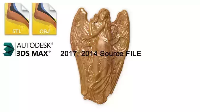 Angel wings front overlay 3dprint 3D model 3D model