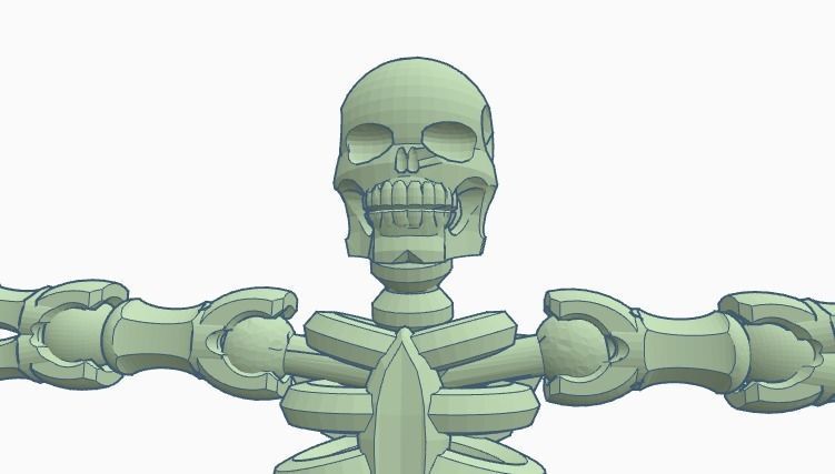 Cartoon Skeleton in T-pose Free 3D model_1