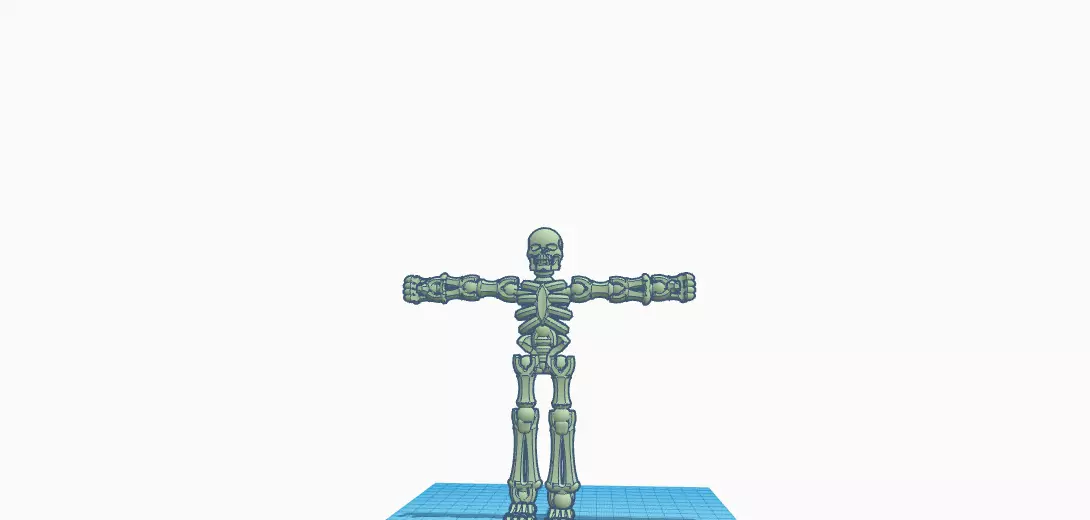 Cartoon Skeleton in T-pose Free 3D model_0
