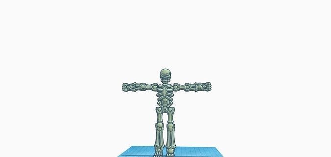 Cartoon Skeleton in T-pose Free 3D model