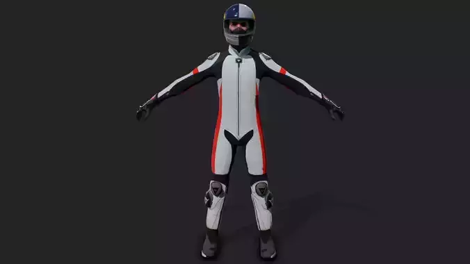 Racing Bike Rider Low-poly 3D model