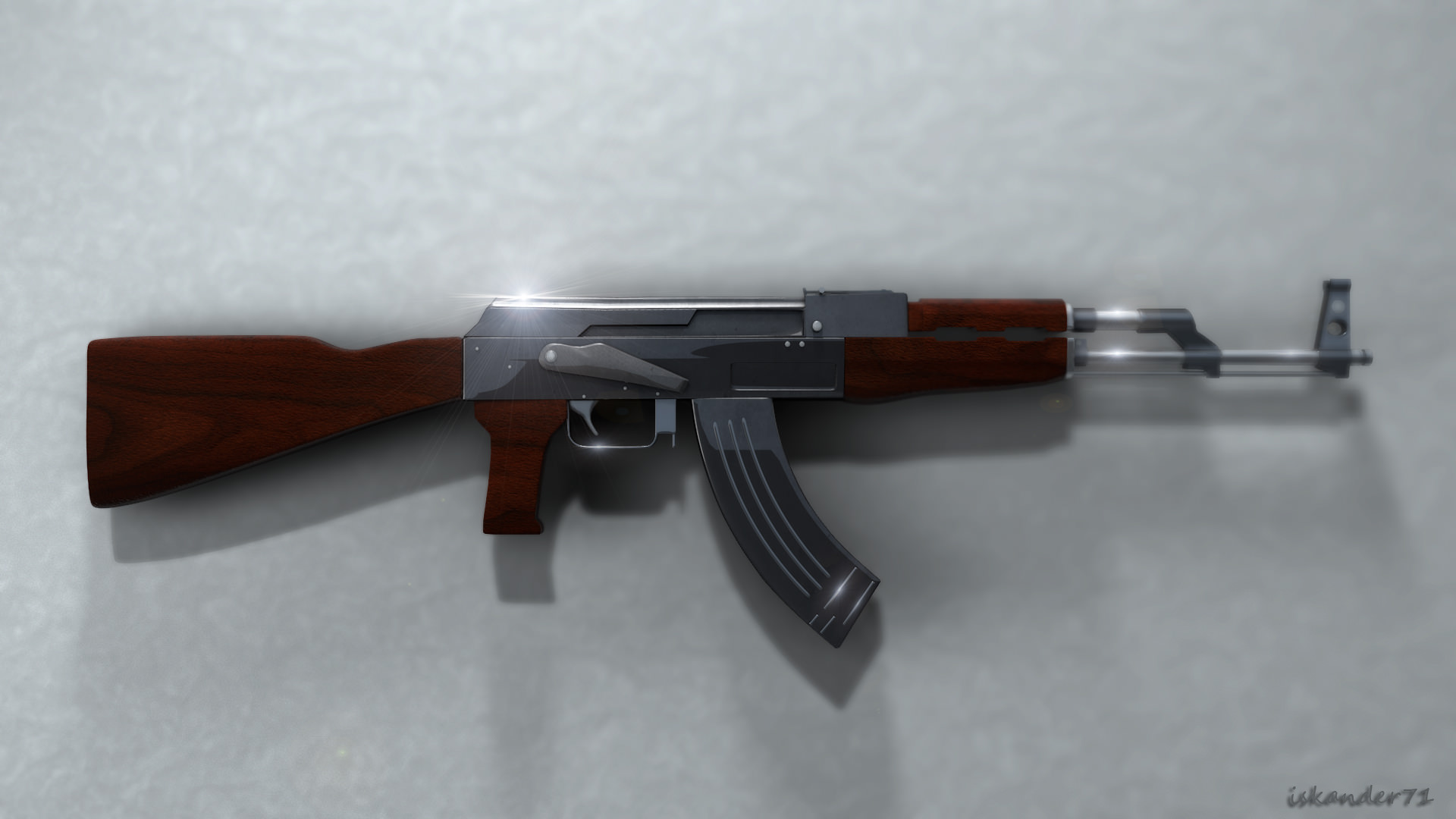 AK47 weapon 3D model_1