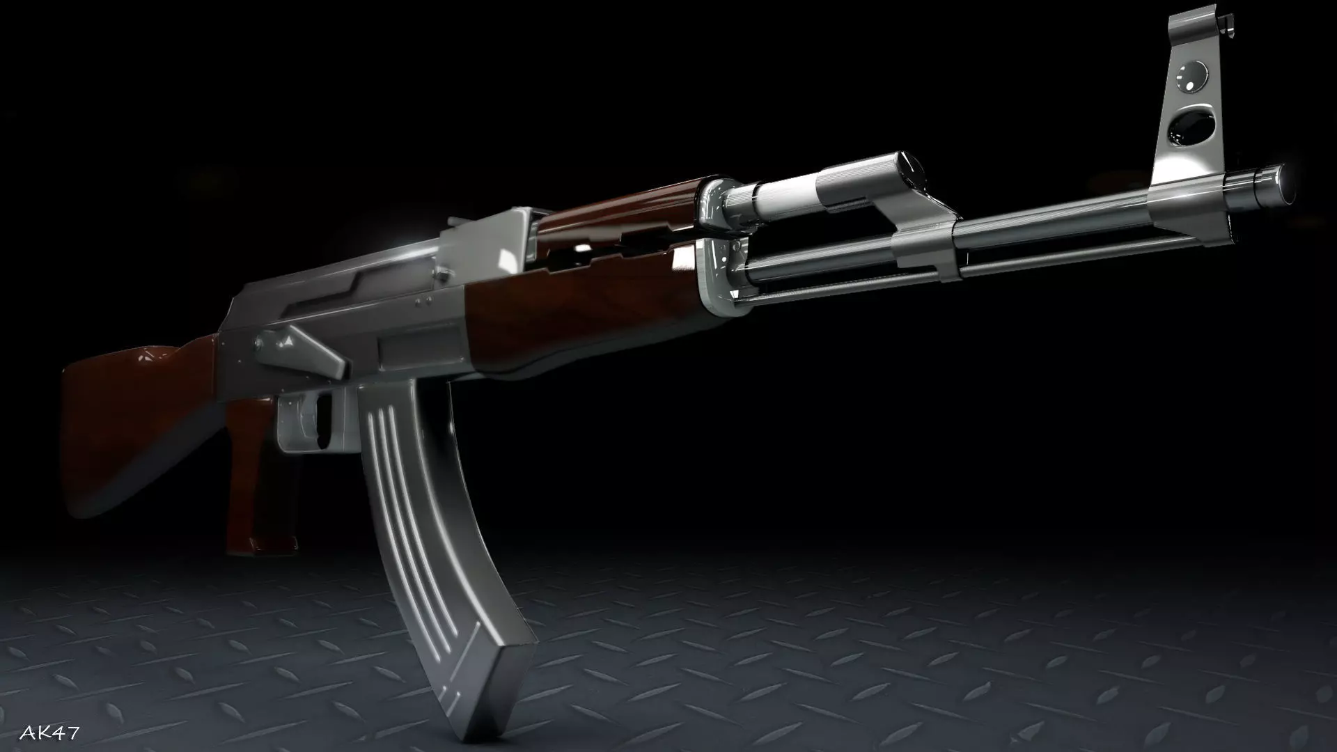 AK47 weapon 3D model_0
