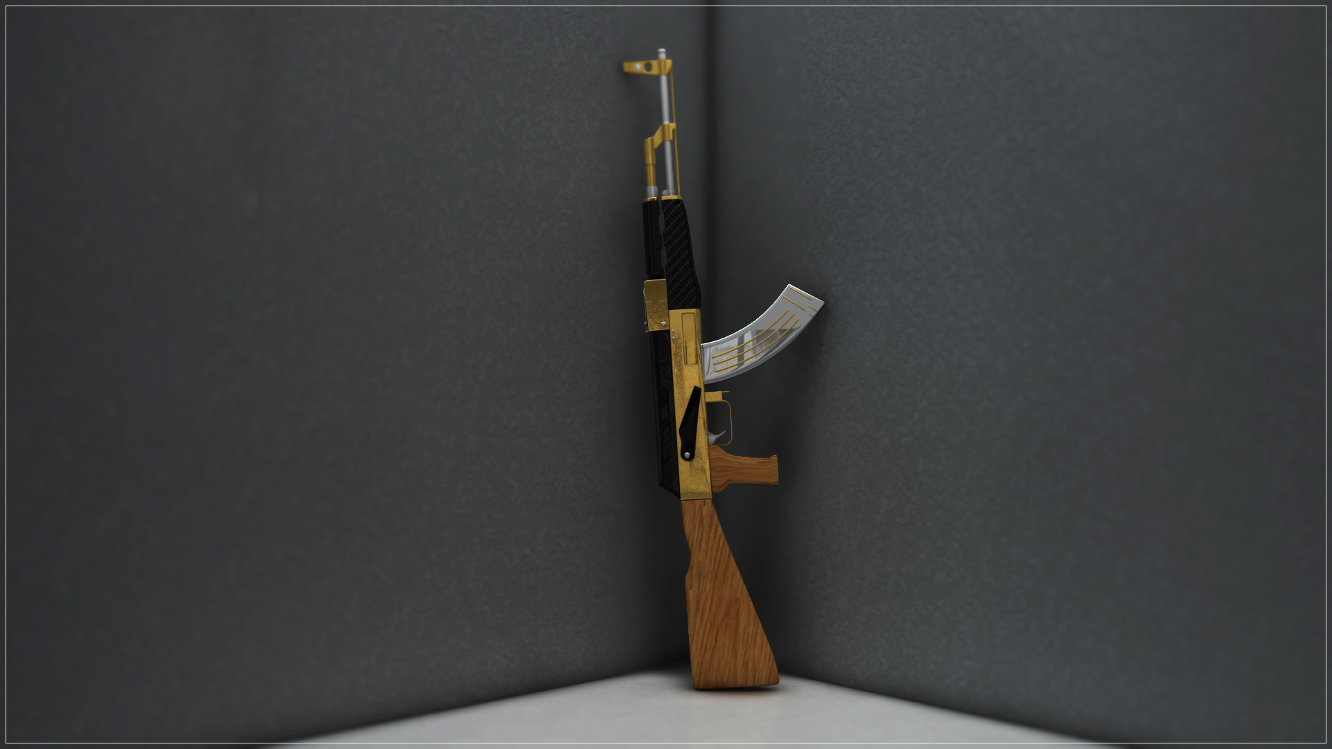 AK47 weapon 3D model_3