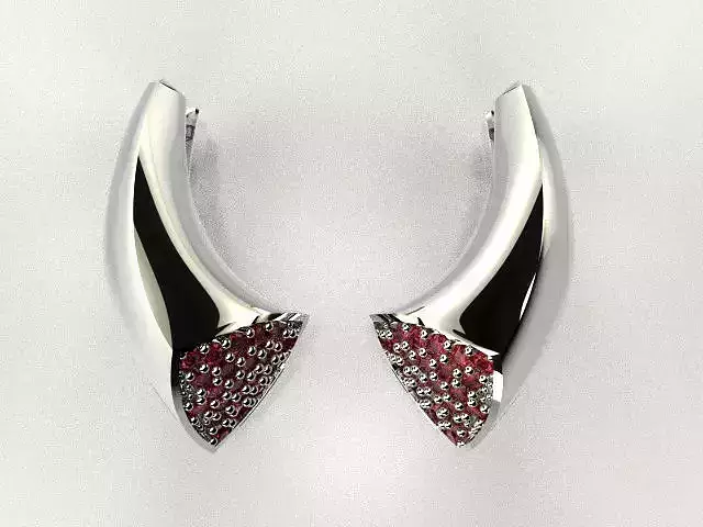 woman diamond  earring T00004 3D print model