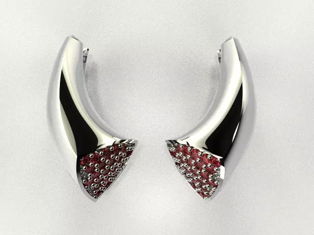woman diamond earring T00004 3D print model