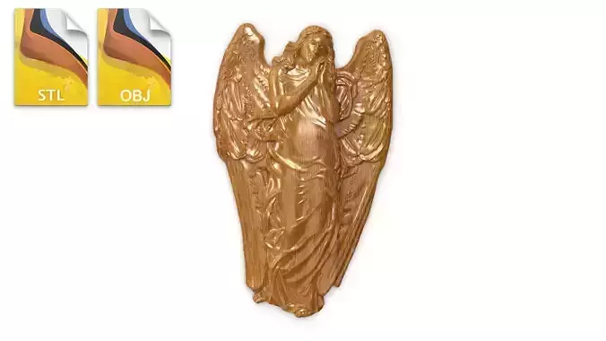 Angel wings front overlay 3dprint 3D model