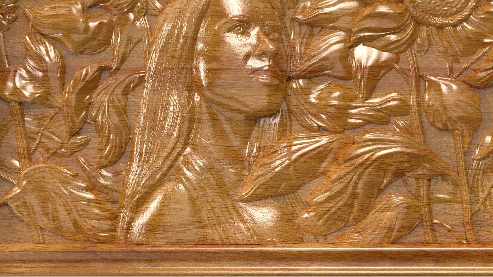 Sunflover girl 3d painting 3d print 3D model 3D model_9