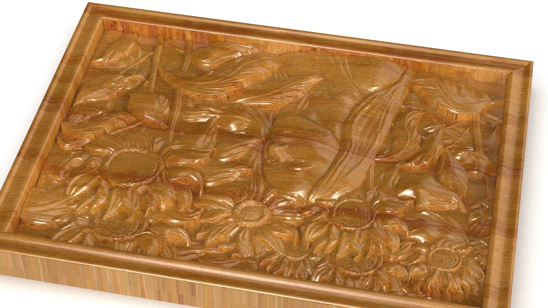 Sunflover girl 3d painting 3d print 3D model 3D model_12