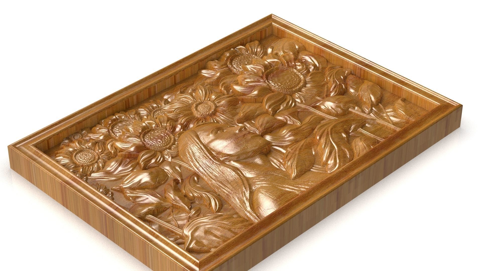 Sunflover girl 3d painting 3d print 3D model 3D model_11