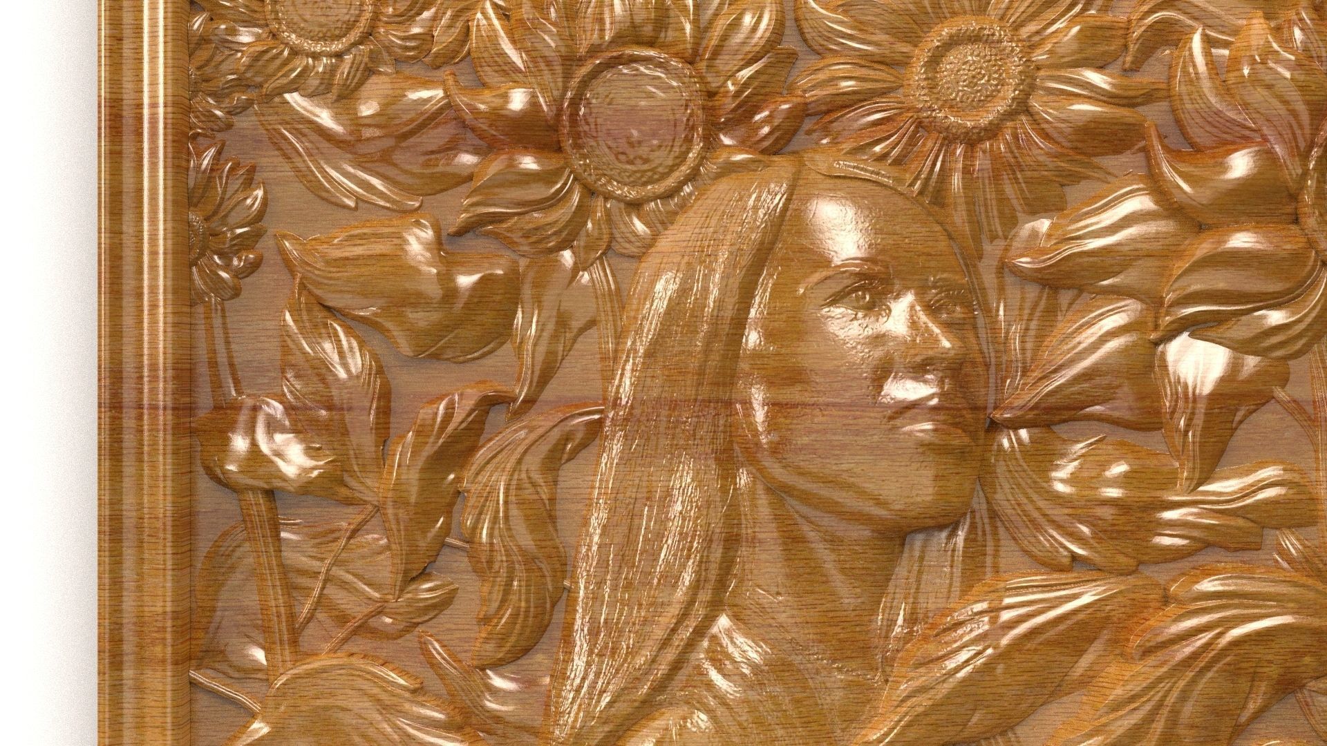 Sunflover girl 3d painting 3d print 3D model 3D model_10